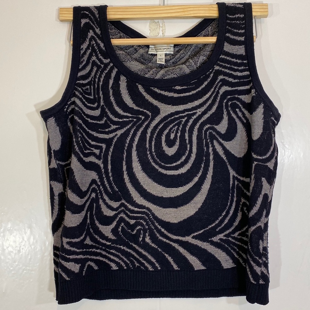 St. John Sport Swirl Knit Sleeveless Tank Large